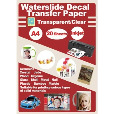 Abbildung von A4 Inkjet Aufkleber Druckerpapier, 20 Blatt, transparent, für Tintenstrahldrucker