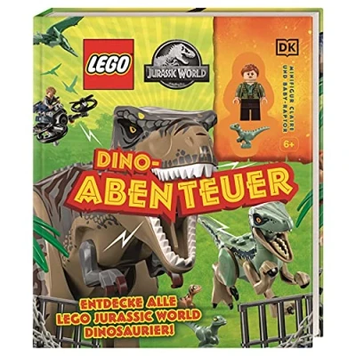 Abbildung von LEGO® Jurassic World™ Dino Abenteuer: Entdecke alle LEGO World Dinosaurier! Minifigur Claire und Baby Raptor