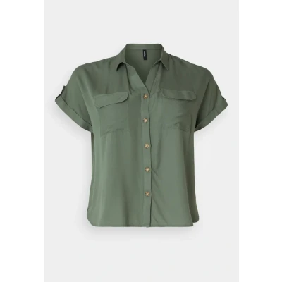 Abbildung von Vero Moda Curve Vmcbumpy Shirt Hemdbluse, Damen, Größe: 48, Laurel wreath