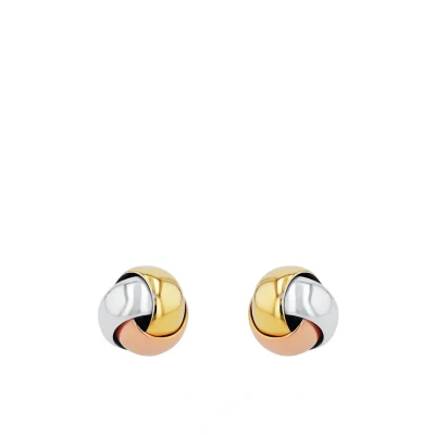 Abbildung von amor Damen Ohrstecker Knoten Tricolor 925 Silber teilvergoldet 0.7 cm 526470