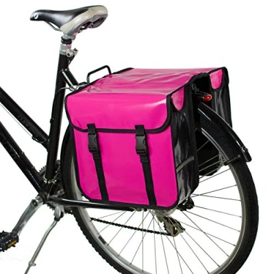 Abbildung von BikyBag Classic CW wasserdichte Fahrrad Doppeltasche, Fahrradtasche, Fahrrad, Pendler, Einkaufstasche, (Rosa)