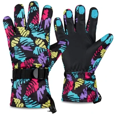 Abbildung von CityComfort Ski Handschuhe Herren Teenager, Touchscreen Thermo Winterhandschuhe mit Fleece Futter L/XL Sport Geschenke für Männer (Mehrfarbig)