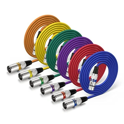 Abbildung von EBXYA XLR Kabel Mikrofonkabel 2M 6Packs Stecker auf Buchse symmetrisches Farbige DMX Patchkabel