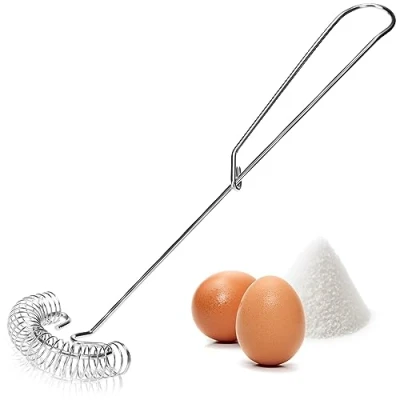 Abbildung von COM FOUR® Spiralschneebesen Edelstahl 304 rostfrei Spiralbesen spülmaschinengeeignet Schaumschläger flacher Schneebesen Quirl Saucenbesen Handschneebesen (01 Stück Spiralbesen)