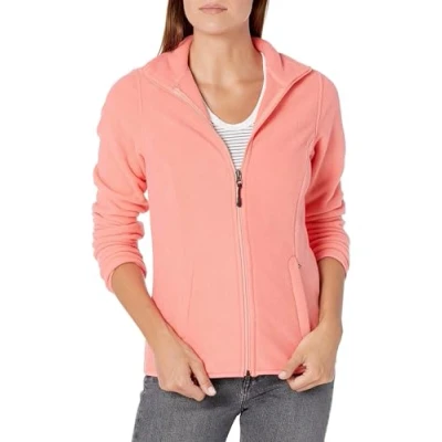 Abbildung von Amazon Essentials Damen Weiche Polarfleece Jacke mit durchgehendem Reißverschluss in klassischer Passform (erhältlich Übergrößen), Korallenrosa, XXL
