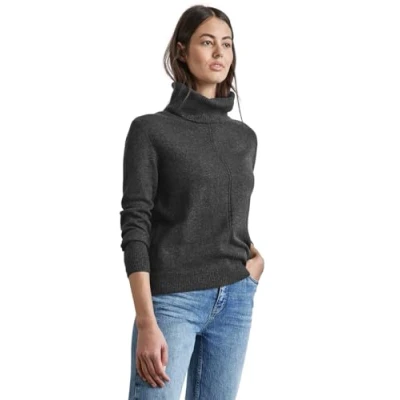 Abbildung von Street One Rollkragen Strickpullover, Damen, Größe: 40, Grau
