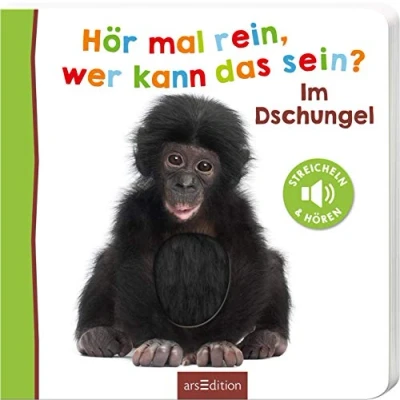 Abbildung von Hör mal rein, wer kann das sein? Im Dschungel: Streicheln und hören Hochwertiges Pappbilderbuch mit 5 Sounds Fühlelementen für Kinder ab 18 Monaten