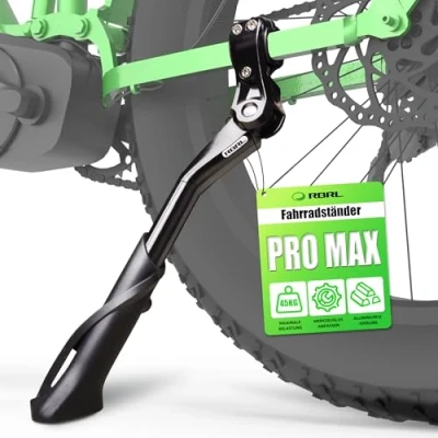 Abbildung von RBRL Fahrradständer 24 29 Zoll, Höhenverstellbarer Aluminium Seitenständer mit Rutschfestem Fuß, Fahrrad ständer für Mountainbike, Rennrad, E Bike und Cityrad, Extra Stabil bis 45 kg Belastung