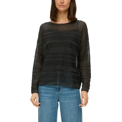 Abbildung von s.Oliver MIT Musterstruktur Strickpullover, Damen, Größe: 36, Schwarz