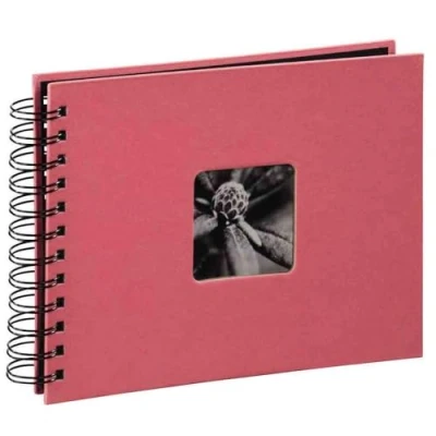 Abbildung von Hama Fotoalbum 24x17 cm (Spiral Album mit 50 schwarzen Seiten, Fotobuch Pergamin Trennblättern, zum Einkleben und Selbstgestalten) flamingo rot/ rosa