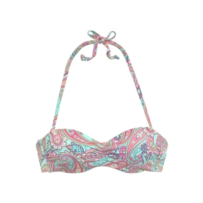 Abbildung von Venice Beach Bandeau Bikinitop, Damen, Größe: 38xE, Mint bedruckt