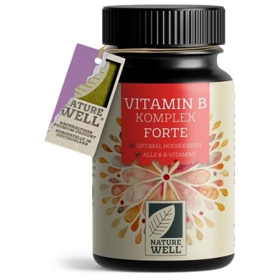 Abbildung von Vitamin B Komplex hochdosiert 180 Tabletten alle 8 essentiellen Vitamine in bioaktiver Form mit Folsäure, Cholin &amp; Myo Inositol (Co Faktoren), laborgeprüft Zertifikat vegan