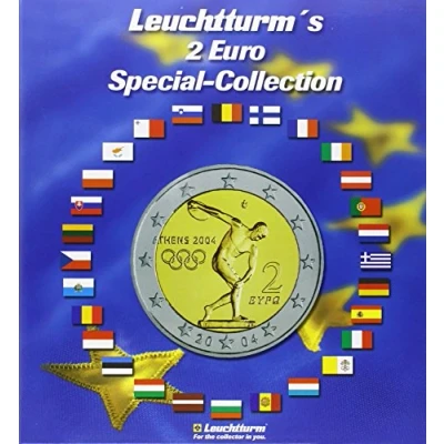 Abbildung von Leuchtturm 302574 Münzalbum PRESSO 2 Euro Special Collection 57 Fächer für EUR Münzen inkl. Flaggen Stickerset