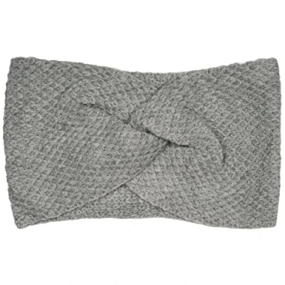 Abbildung von styleBREAKER Damen Strick Stirnband mit Waffelpatent Strickmuster und Twist Knoten, warmes Winter Haarband, Headband 04026060, Farbe:Hellgrau