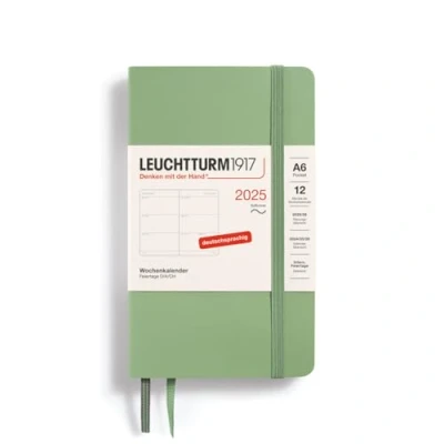 Abbildung von LEUCHTTURM1917 370575 Wochenkalender 2025, Pocket A6 Softcover 12 Monats Planer, 80 g, liniert Salbei