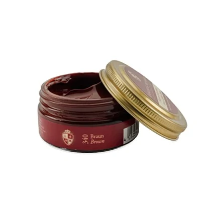 Abbildung von Langer &amp; Messmer feinste Ledercreme zur Glattlederpflege hochwertige Schuhcreme Für die Schuhpflege 50ml alle Glattlederschuhe geeignet Braun