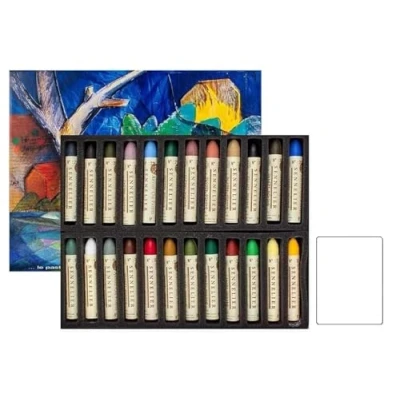 Abbildung von Sennelier Pastels Oil 24 Colors Landscape ?Made in France und 1 Postkarten