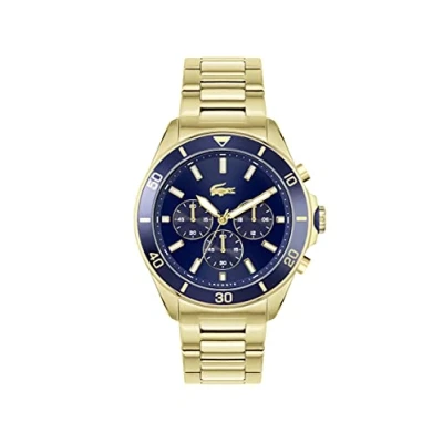 Abbildung von Lacoste Chronograph Quarz Uhr für Herren mit Gelbgoldfarbenes Edelstahlarmband 2011151