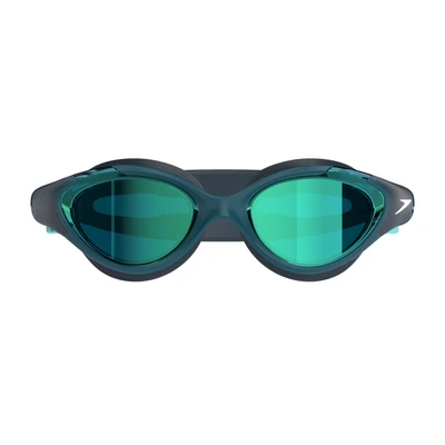 Abbildung von Speedo Biofuse 2.0 Mirror Swimming Goggles Female Design Patented Adjust Mechanism Anti Fog Leak Comfort Fit Schwimmbrille für Damen, Dark Teal/Cobalt/Emerald Mirror, One Size