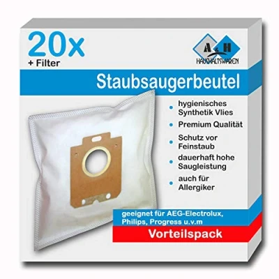 Abbildung von 20 Staubsaugerbeutel geeignet für Philips FC8241/09 PowerGo FC 8241/09