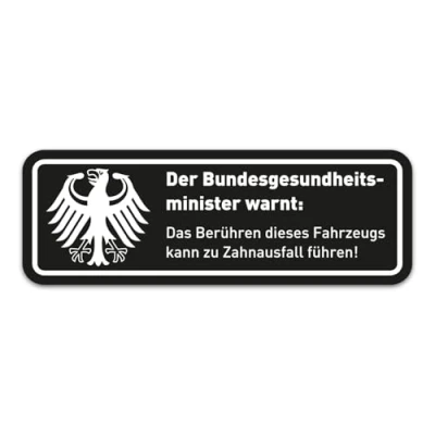 Abbildung von easydruck24de Fun Aufkleber Warnung Zahnausfall I 10 x 3,5 cm schwarz Auto Motorrad Mofa wetterfest kfz_364