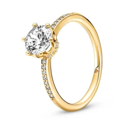 Abbildung von PANDORA SHINE Ring &quot;funkelnde Krone&quot; gelbvergoldet, Zirkonia 168289C01 60