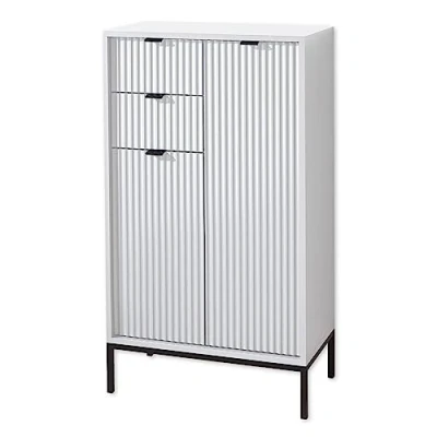 Abbildung von LUCERA Badezimmer Kommode in Weiß matt Badezimmerschrank Bad Schrank mit viel Stauraum 60 x 106 32 cm (B/H/T)