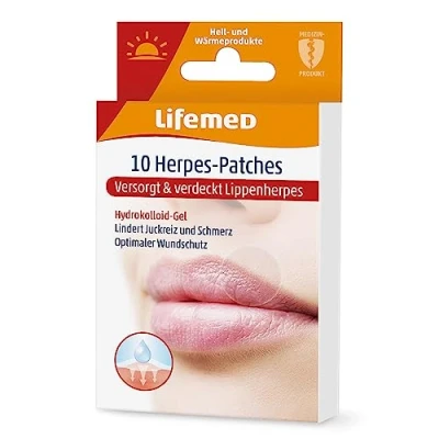 Abbildung von Lifemed Lippen Herpes Patch Diskreter Schutz und beschleunigte Wundheilung für Lippenherpes Bläschen Effektiver gegen Gesichtsherpes Nahezu unsichtbar 60 Stück (6er Pack)