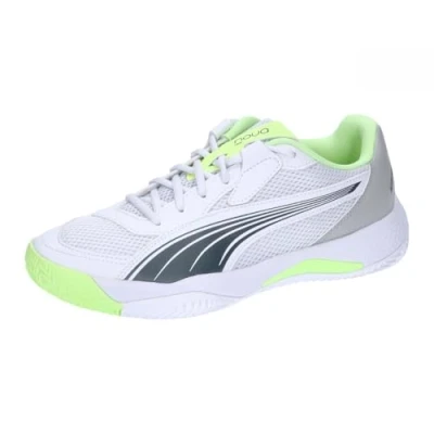 Abbildung von Puma NOVA Court Unisex Laufschuh Neutral, Größe: 47, White/luminous blue/fizzy apple/shadow gray Schuhe