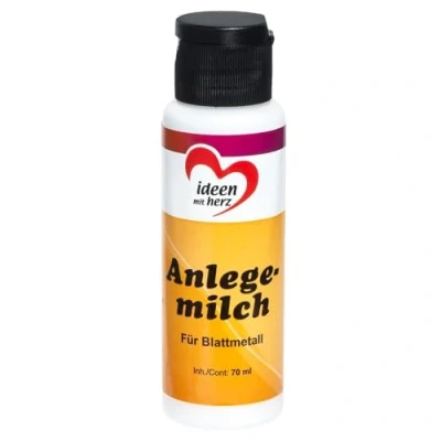 Abbildung von Ideen mit Herz Anlegemilch für Blattmetall Blattgold Kleber 70 ml