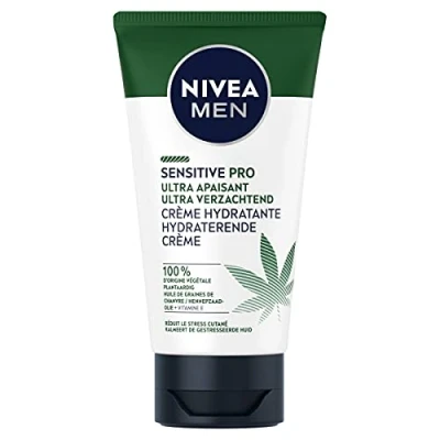 Abbildung von NIVEA MEN Sensitive Pro Ultra beruhigende Gesichtscreme (1 x 75 ml), mit Bio Hanföl, feuchtigkeitsspendende und Männerpflege veganer Formel