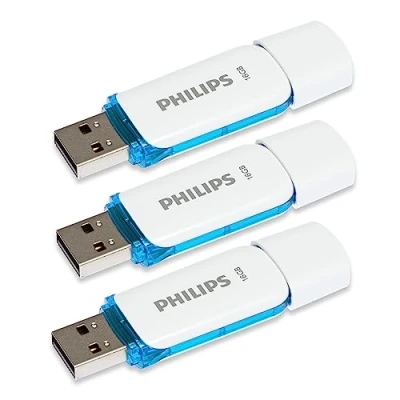 Abbildung von Philips Snow Edition 2.0 USB Flash Laufwerk 3X 16GB für PC, Laptop, Computer Data Storage, Lesegeschwindigkeit bis zu 21 MB/s
