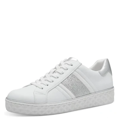 Abbildung von MARCO TOZZI Damen Sneaker flach Vegan Freizeit, Weiß (White Comb), 36 EU