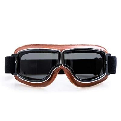 Abbildung von evomosa Motorradbrille Motorräder Retro Pilot Nebelsichere Brille ATV Bike Motocross Schutzbrille