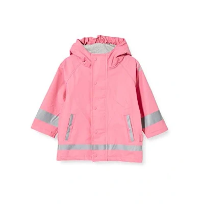 Abbildung von Sterntaler Regenjacke ungefüttert uni Kinder wasserdicht Mädchen Jacke mit verschweißten Nähten, Kapuze und reflektierenden Details robuste Regenbekleidung himbeerrosa, Größe 116