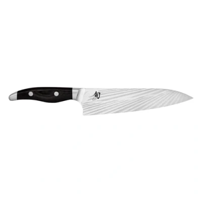 Abbildung von KAI Shun Nagare Black Kochmesser 20 cm Klingenlänge 72 Lagen Damaszenerstahl VG 2 &amp; 10 Dual Core Klinge Pakkaholz schwarz Handgefertigt in Japan Küchenmesser Chefmesser geschmiedet