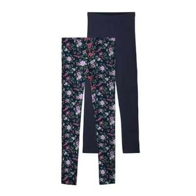 Abbildung von Name it Nkfvivian 2 PACK Leggings Hosen für Kinder, Größe: 98/104, Dark sapphire