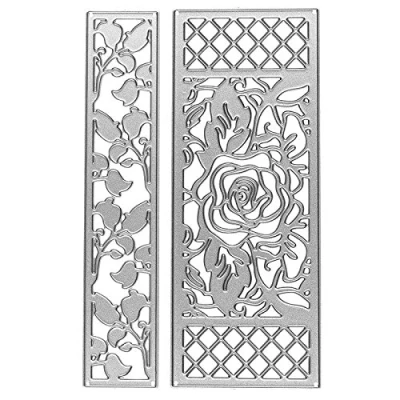 Abbildung von Ideen mit Herz Stanzschablonen, Bordüren 1, 1: 13,4cm x 2,6cm, 2: 5,7cm, 2 Stück Schablone zum Gestalten von Zierkanten, Zierbordüren