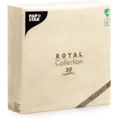 Abbildung von Papstar Servietten, Tissueservietten champagner Royal Collection 1/4 Falz, Größe 40 X cm, 1 50er Pack, / creme