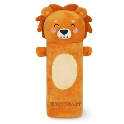 Abbildung von LEGAMI Super weiches Federmäppchen, Motiv Lion, Karton mit Malvorlage inklusive, 100% Polyester, Soft Pencil Case, Orange