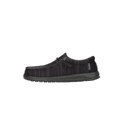 Abbildung von HEYDUDE Wally Stretch Sox Herren Slip on Schuhe Mokassin Stil, Black/Black, 44