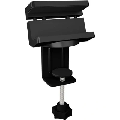 Abbildung von ICY BOX USB Hub und Steckdosenleistenhalterung, Kabelmanagment, Universell verwendbar mit schnelle Befestigung durch Tischklemme Kabelführung Rückseite von 40 60 mm, IB MSA106HH