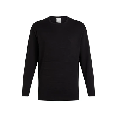 Abbildung von Calvin Klein Waffle Texture Sweater Strickpullover, Herren, Größe: XXL, Black