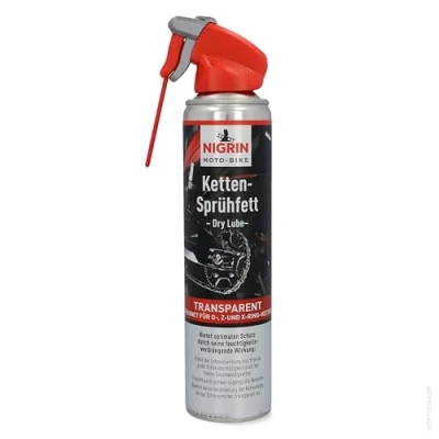 Abbildung von NIGRIN MOTO BIKE Dry Lube Ketten Sprühfett für Motorrad, 400 ml, geeignet O , Z und X Ring Ketten, Korrosionsschutz