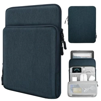 Abbildung von TiMOVO 8 9 Zoll Tablet Tasche für das Neue iPad Mini 7 (A17 Pro, 2024), 6 (8,3 Zoll, 2021), 5/4/3/2/1, Schutztasche mit Mehreren Fächern, Indigo