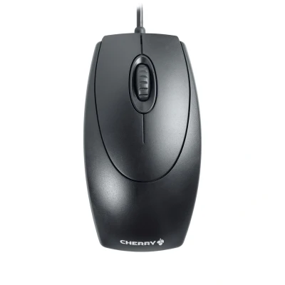 Abbildung von CHERRY WheelMouse, Kabelgebundene Maus, Symmetrisches Design für Rechts und Linkshänder, Optischer Sensor, USB Anschluss, PS/2 Adapter inklusive, Schwarz