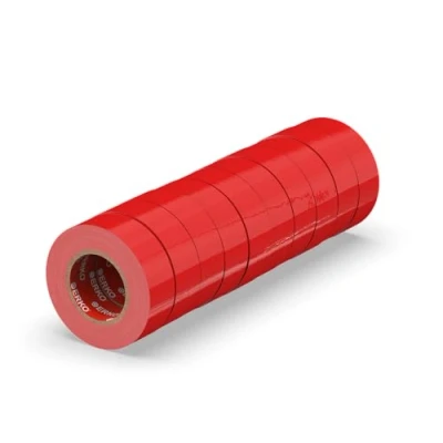 Abbildung von ERKO Isolierband Rot 10er Pack 15mm x 10m PVC Elektrische Leitungen Reparatur, Hochflexibel mit starker Klebekraft, Chemiebeständig, Wasserfest