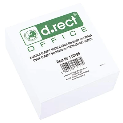 Abbildung von D.RECT Zettelklotz Notizklotz Ersatzpapier (für Zettelbox) 90x90x50mm circa 500 blatt Weiß
