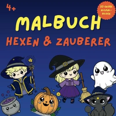 Abbildung von Malbuch Hexen und Zauberer für Kinder: 20 magisch süße Motive zum Ausmalen kleine Künstler ab 4 Jahren