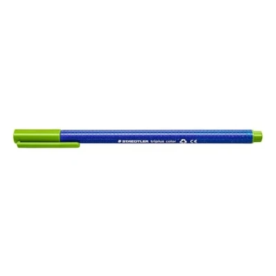 Abbildung von STAEDTLER Filzstifte triplus color, gelbgrün, dreikant, stabile, eindrucksichere Spitze, Linienbreite ca. 1 mm, kindgerecht, Made in Germany, 10 gelbgrüne fibre tip pens im Kartonetui, 323 51
